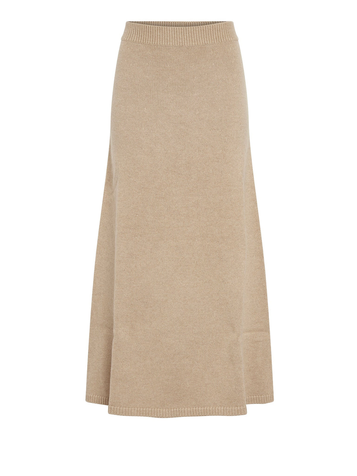 NO PORTE_Jupe en cachemire recyclé - Straw Beige