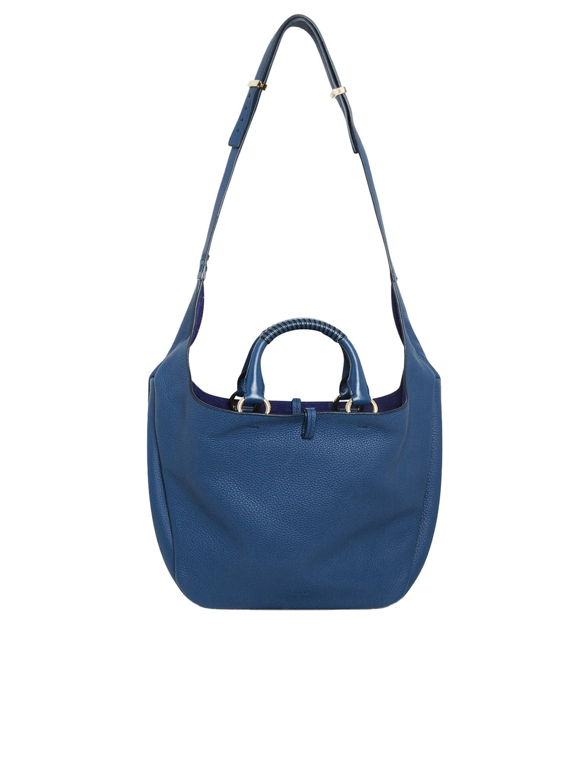 OK PORTE_Sac hobo double porté Deia en cuir - Deep Denim