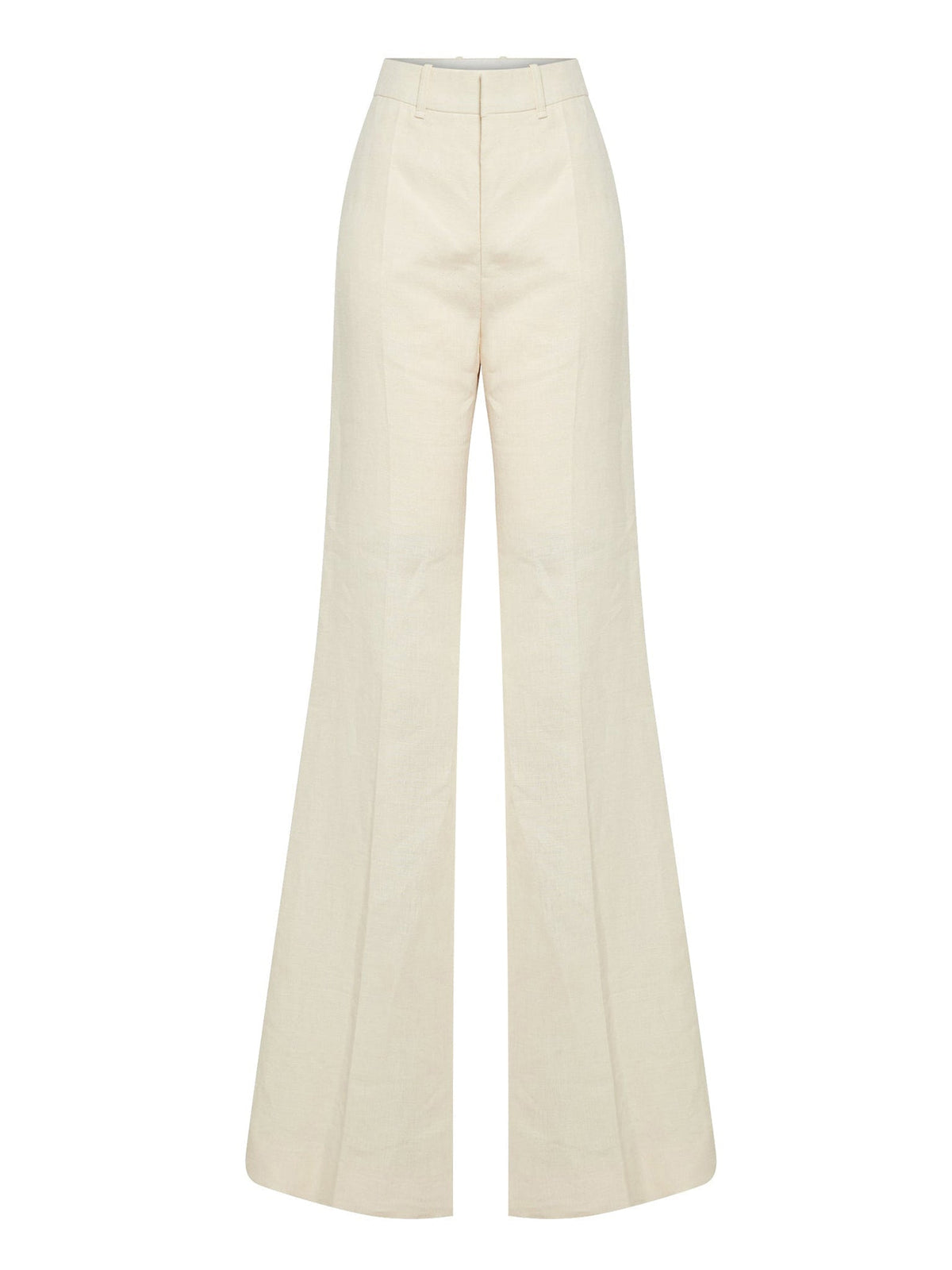OK PORTE_Pantalon vertical en lin - Coconut Milk