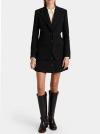 OK PORTE_Robe mi-longue à volants - Black