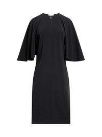 OK PORTE_Robe mi-longue à volants - Black
