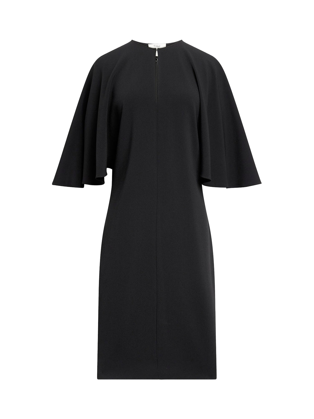 OK PORTE_Robe mi-longue à volants - Black