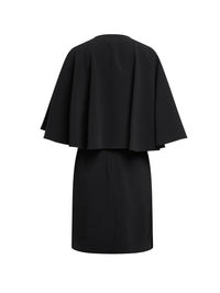 OK PORTE_Robe mi-longue à volants - Black