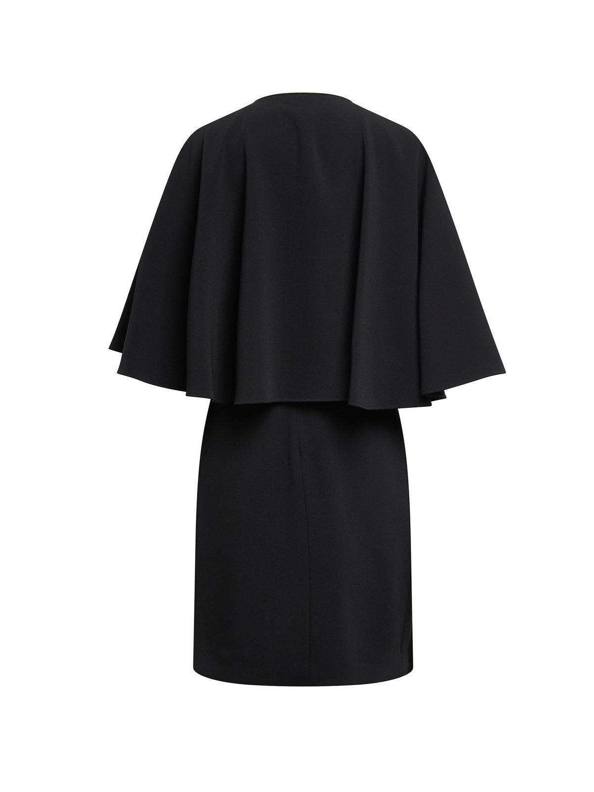 OK PORTE_Robe mi-longue à volants - Black