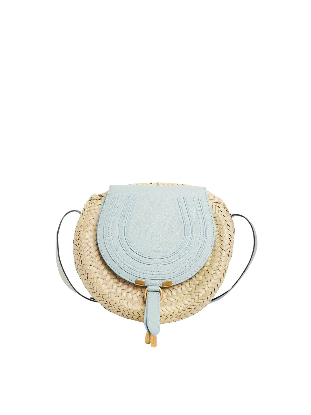 OK PORTE_Sac panier rond porté épaule Marcie en cuir - Icy Blue