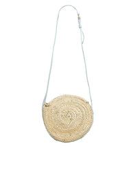 OK PORTE_Sac panier rond porté épaule Marcie en cuir - Icy Blue