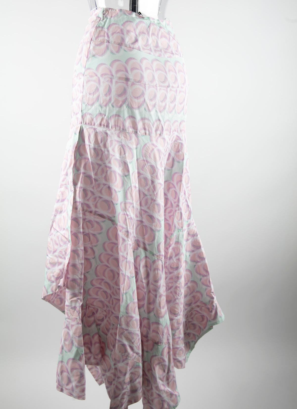 Printed asymmetric long skirt - Brown