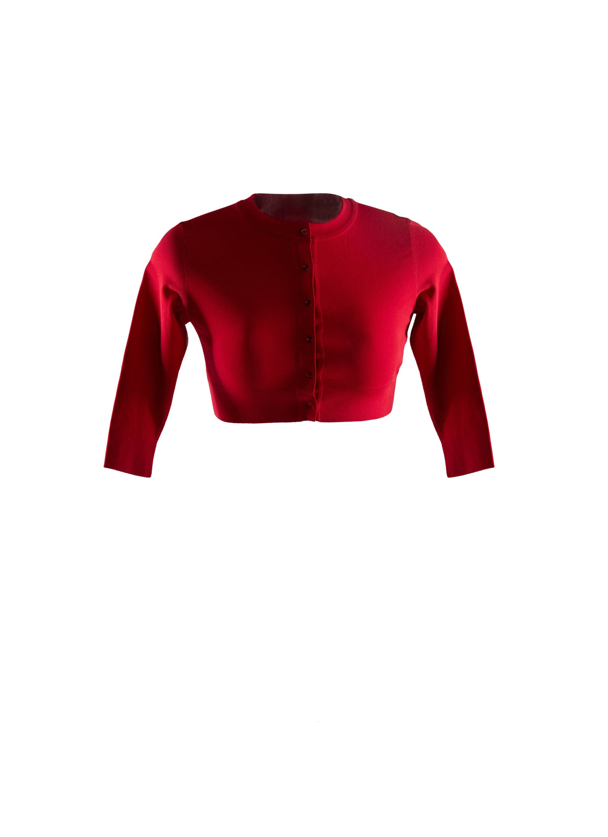 Cardigan boutonné à manches 3/4 en maille - Laque