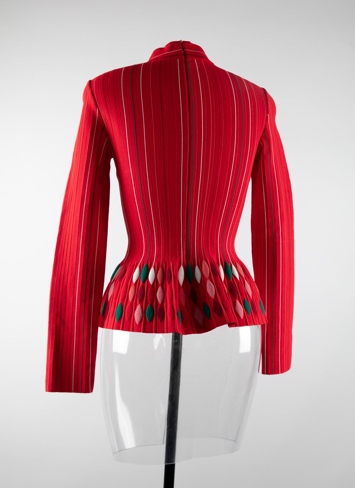 Long sleeve jumper with colourful motif - Red