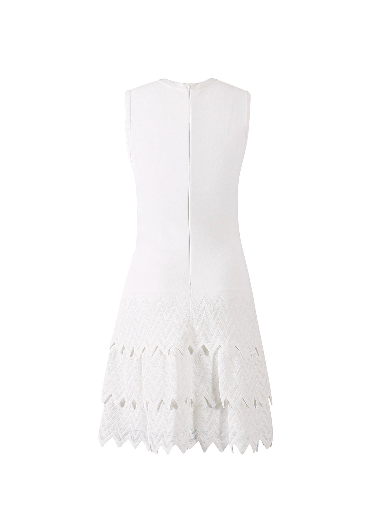 Robe sans manches à volants en maille - Blanc Optique