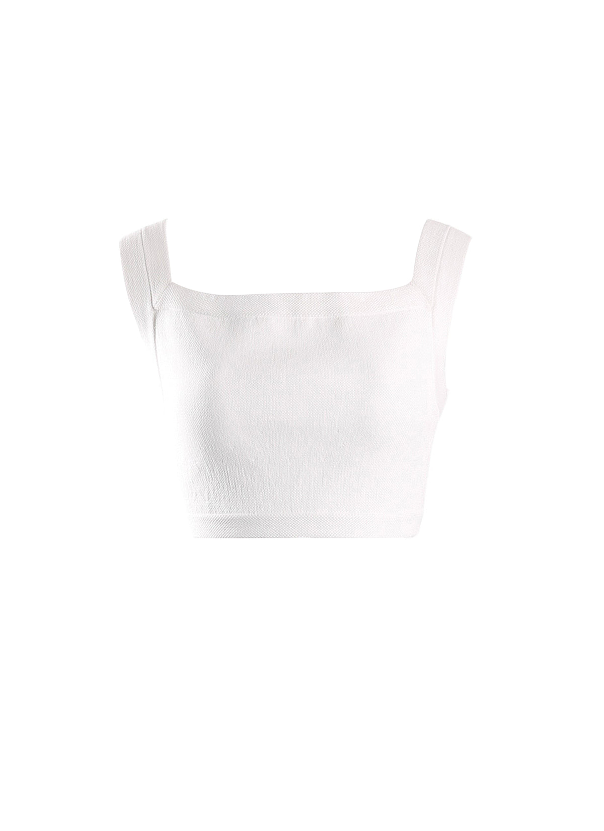 Top sans manches en rafia - Blanc Optique