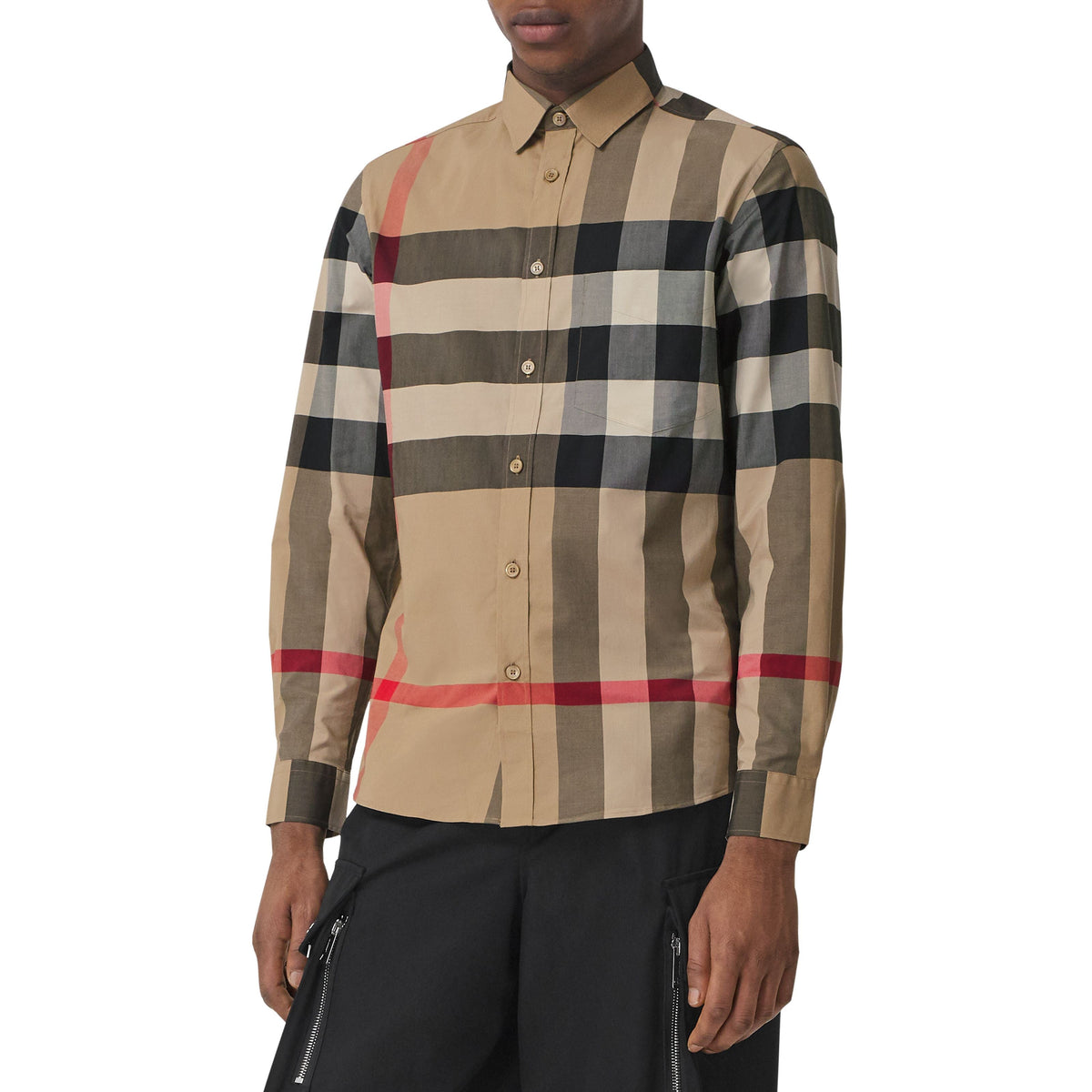 M CASUAL SHIRT LS ARCHIVE BEIGE IP CHK