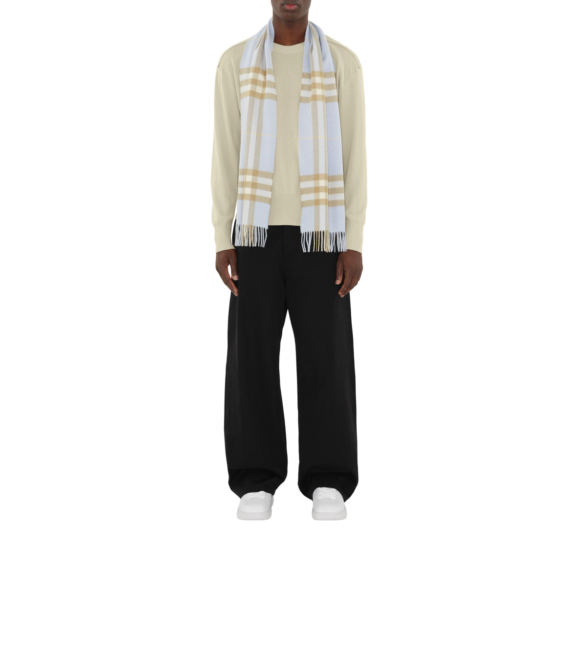 CASHMERE SCARVES Bleu pâle/Beige Arc