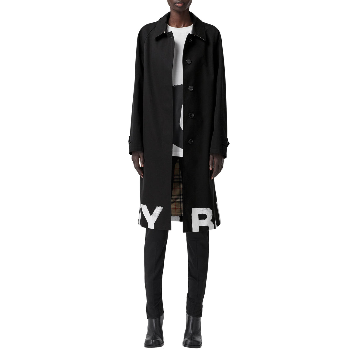 W S BREASTED COAT NOIR