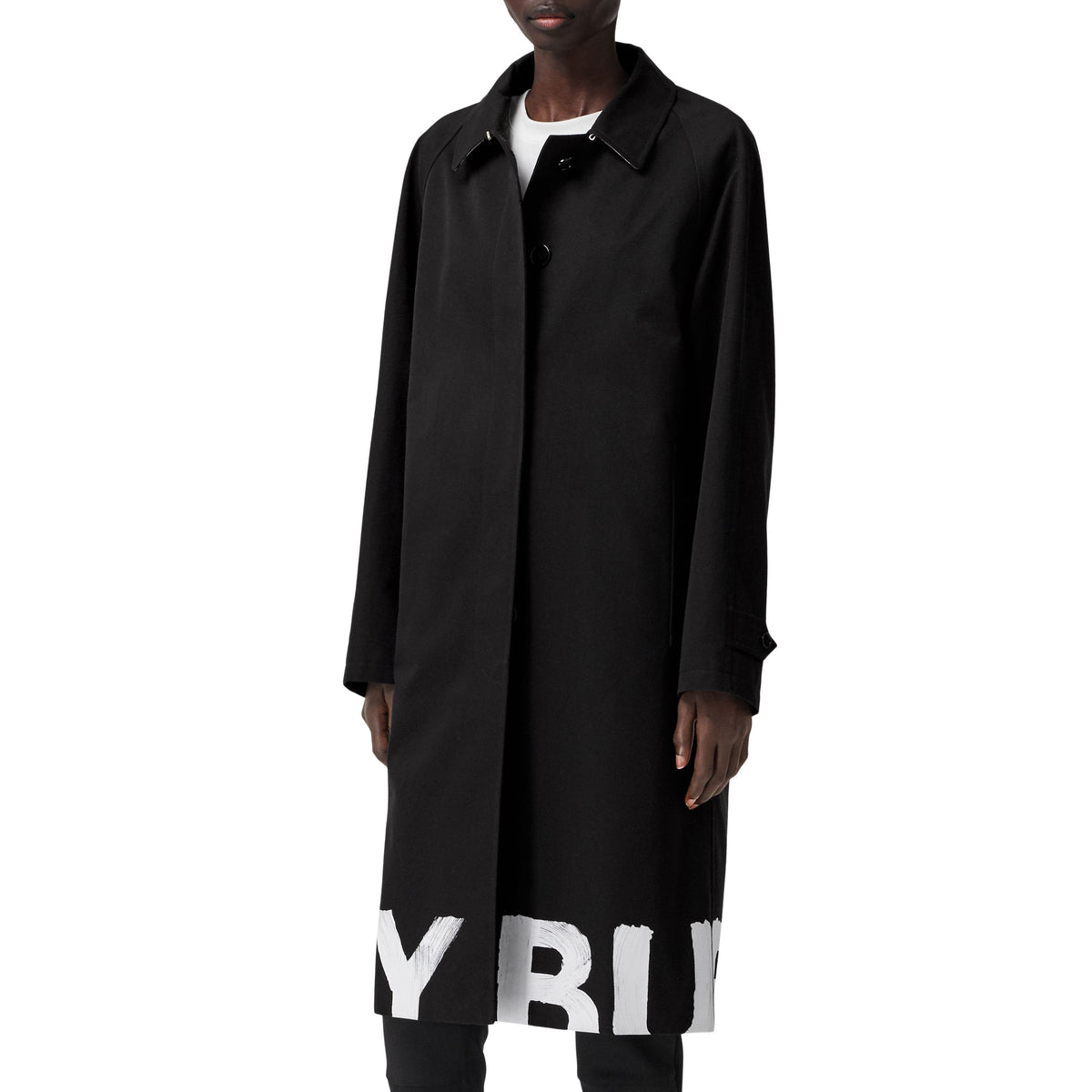 W S BREASTED COAT NOIR