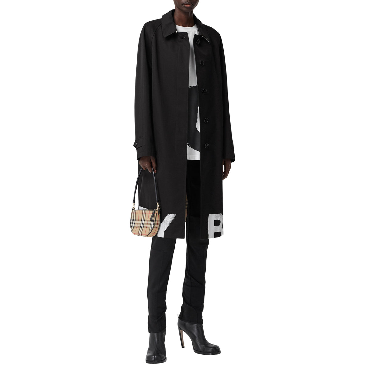 W S BREASTED COAT NOIR