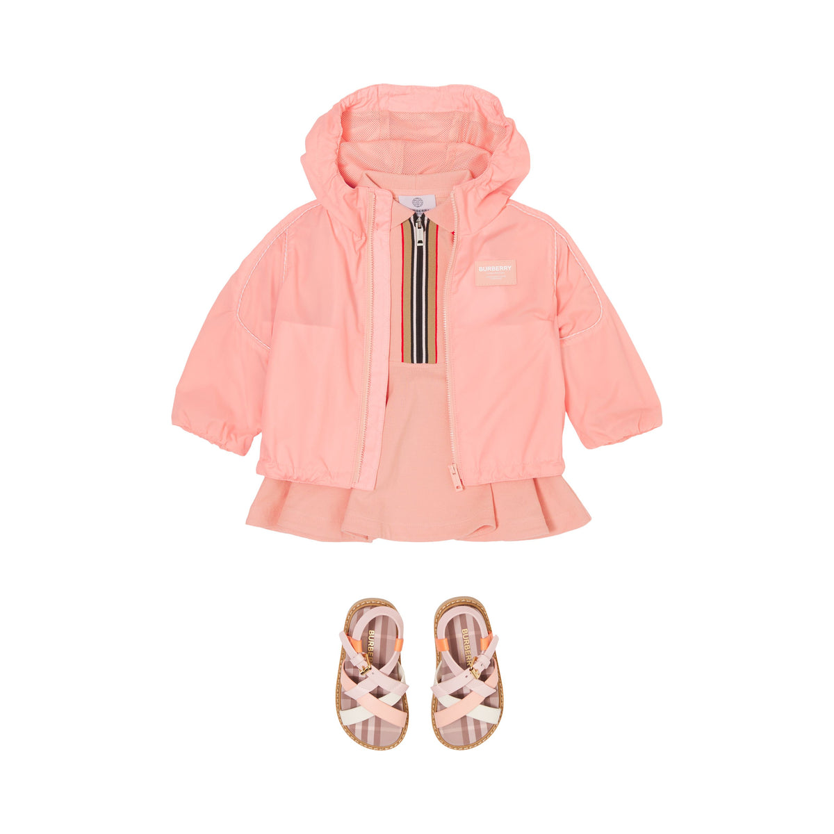 INF GIRL JACKETS ROSE ARGILE CLAIR