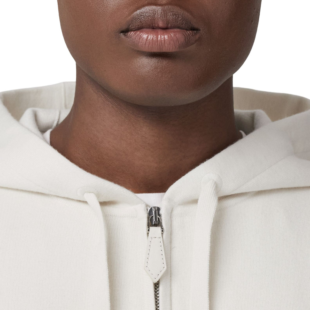 W KNIT FULL ZIP BLANC NATUREL