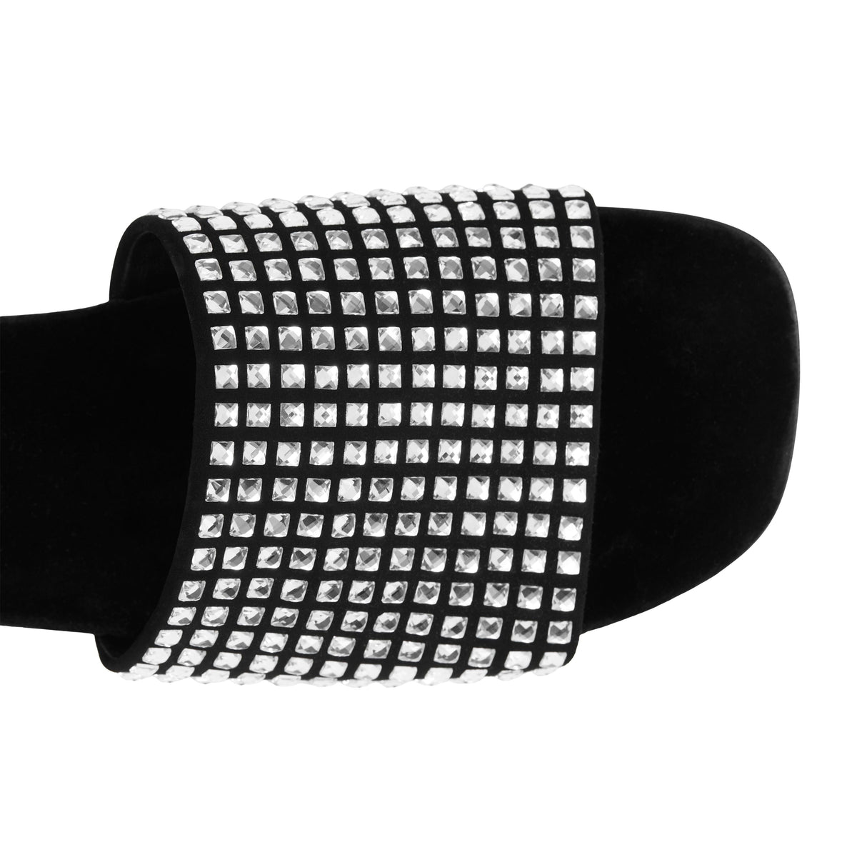 W FLAT SANDAL NOIR/CRISTAL