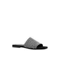 W FLAT SANDAL NOIR/CRISTAL