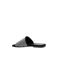 W FLAT SANDAL NOIR/CRISTAL