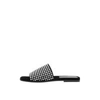 W FLAT SANDAL NOIR/CRISTAL