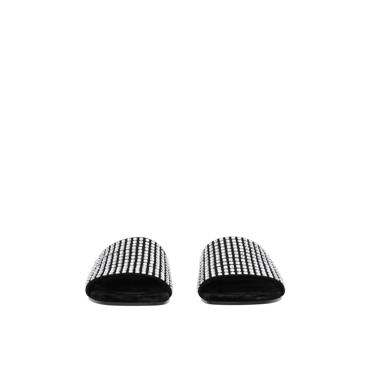 W FLAT SANDAL NOIR/CRISTAL