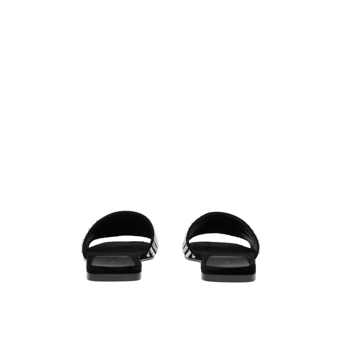 W FLAT SANDAL NOIR/CRISTAL
