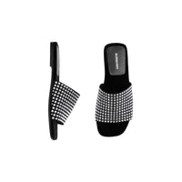 W FLAT SANDAL NOIR/CRISTAL