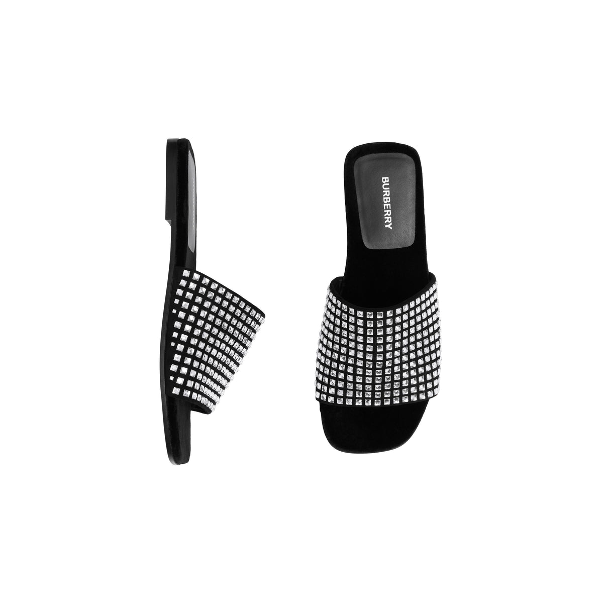 W FLAT SANDAL NOIR/CRISTAL