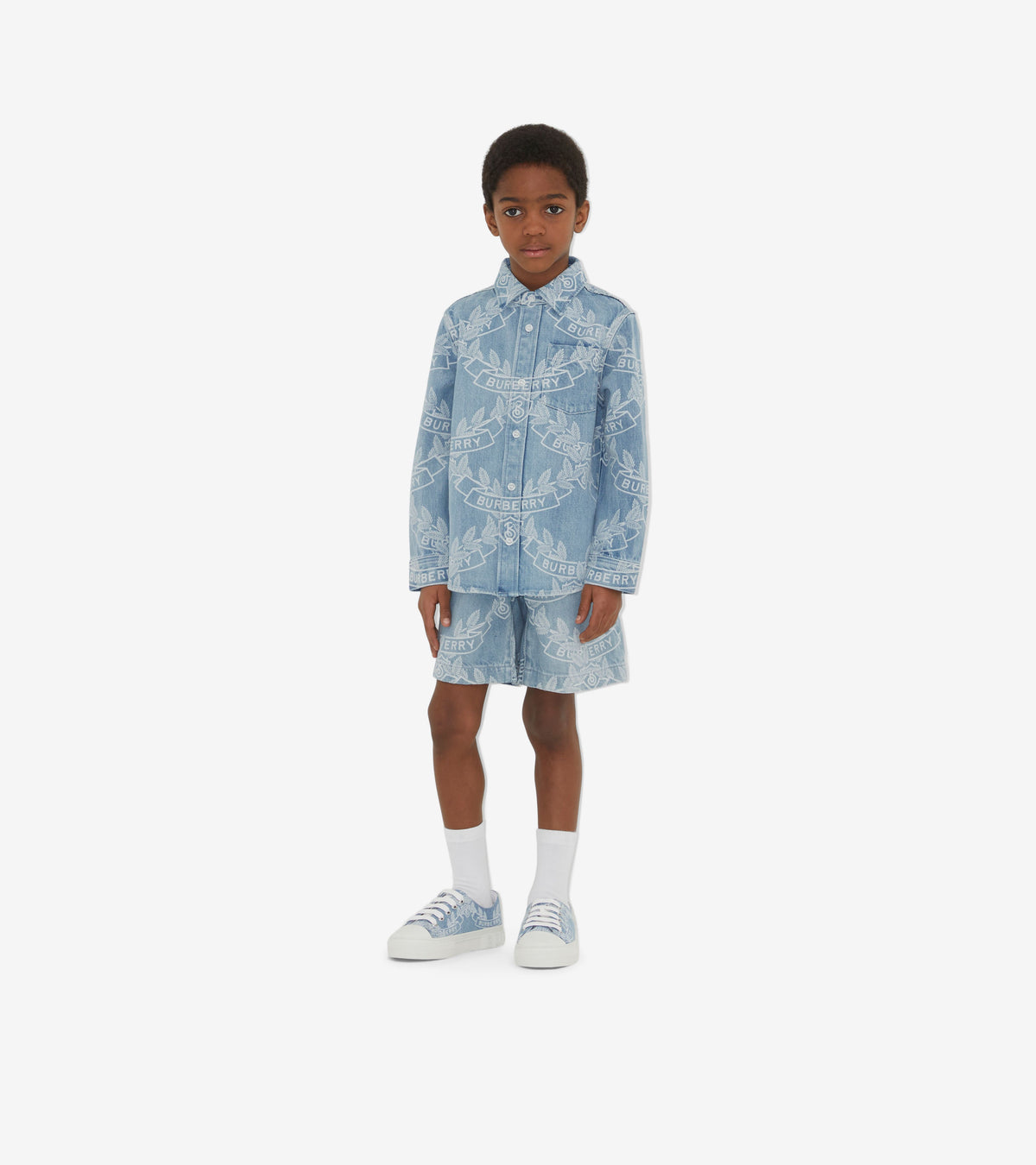 KID BOY SHIRTS PAT IP BLEU PÂLE