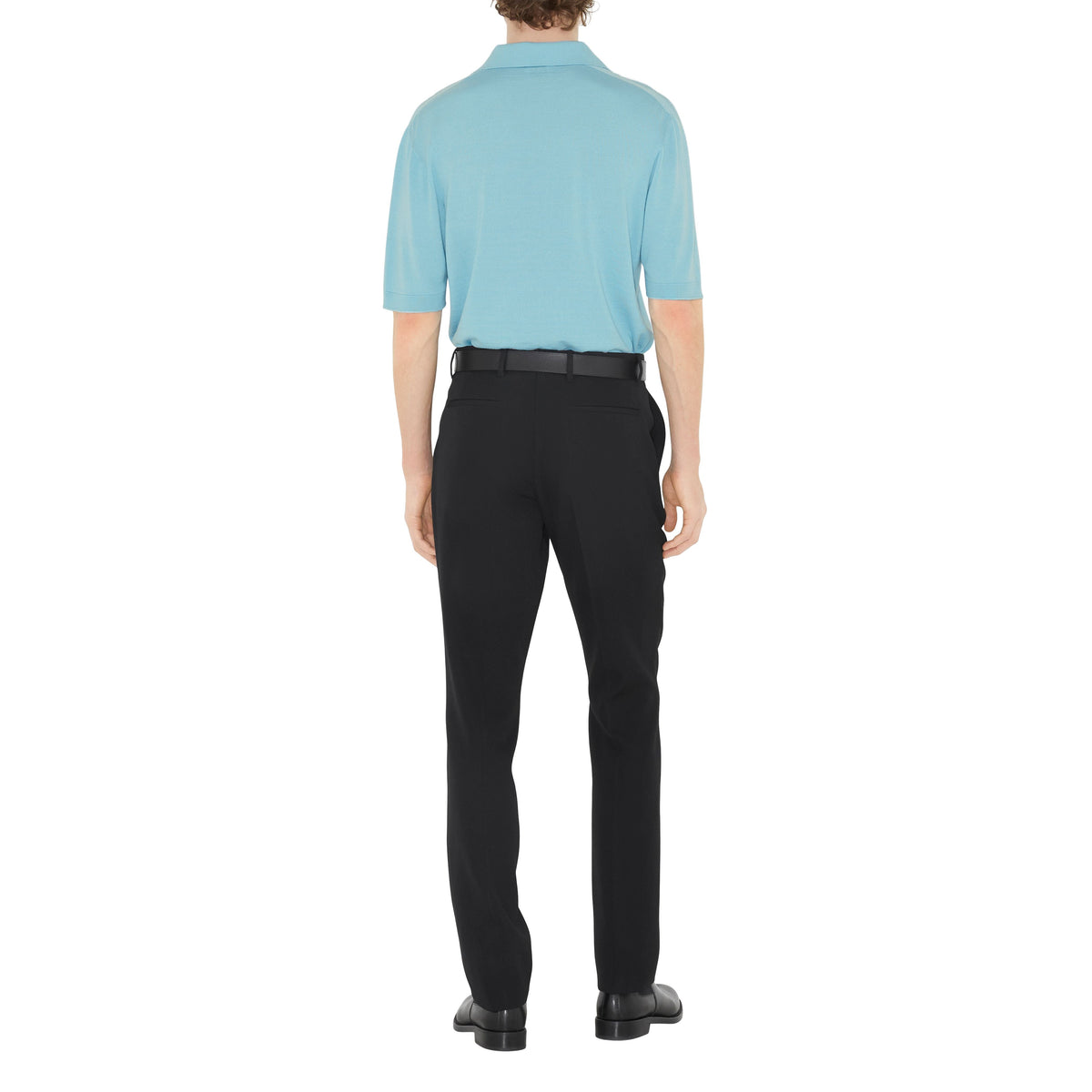 M KNIT POLO COOL DENIM BLUE