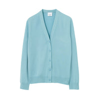 W KNIT CARDIGAN COOL DENIM BLUE