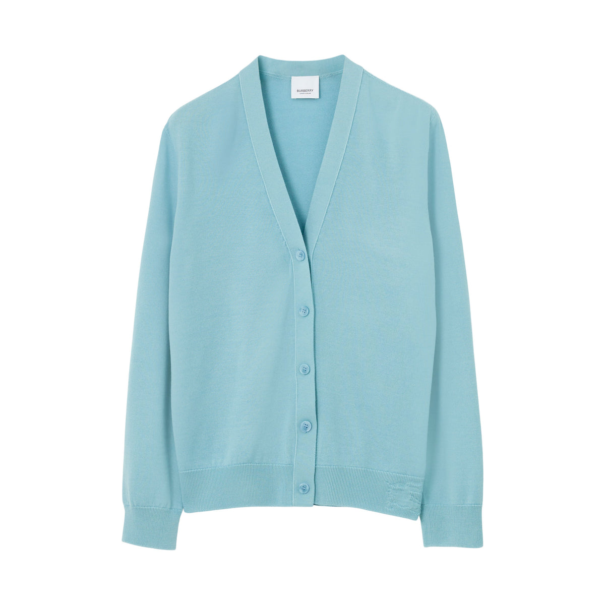 W KNIT CARDIGAN COOL DENIM BLUE