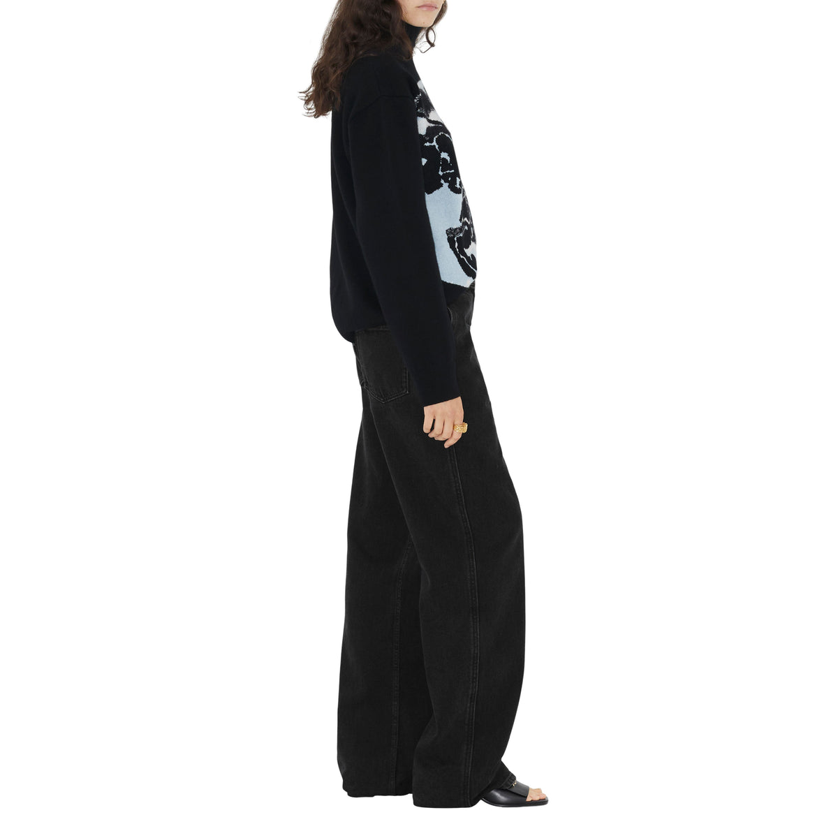 W KNIT ROUNDNECK NOIR