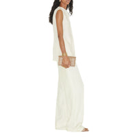 W FLARE TROUSERS BLANC NATUREL