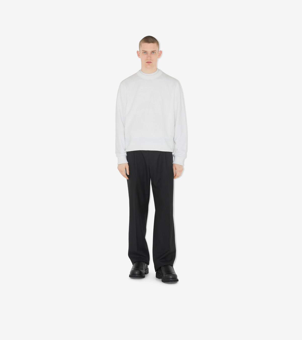 M JWEAR L/S CRW BLANC