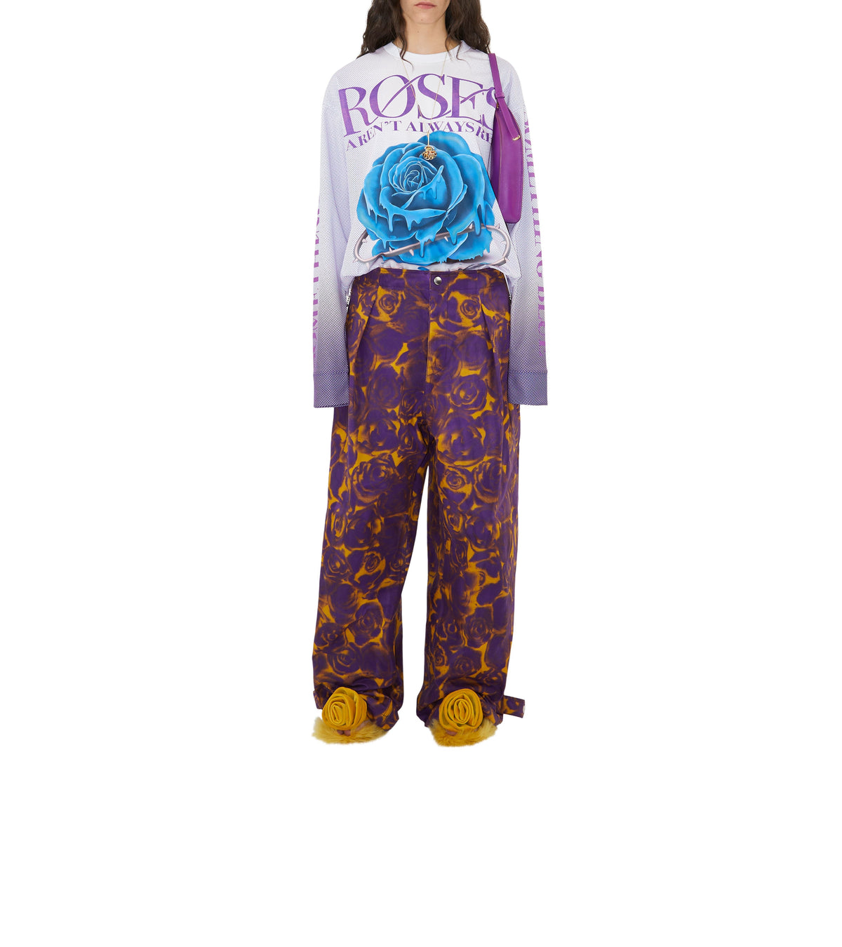 W CASUAL TROUSERS MOTIF IP POIRE