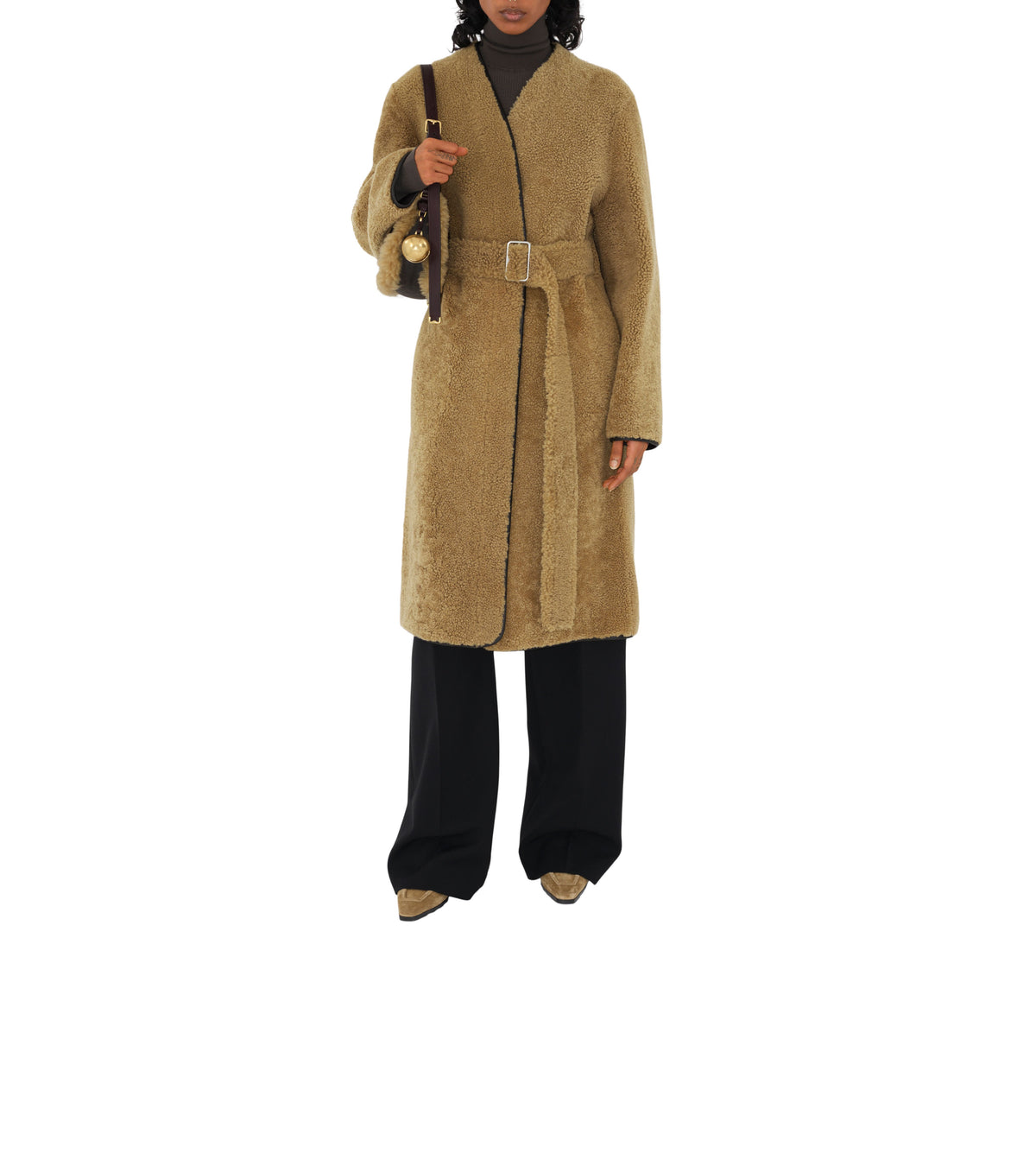 W S BREASTED COAT MOUSSE