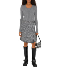 W KNIT CARDIGAN GRIS CLAIR MÉLANGE