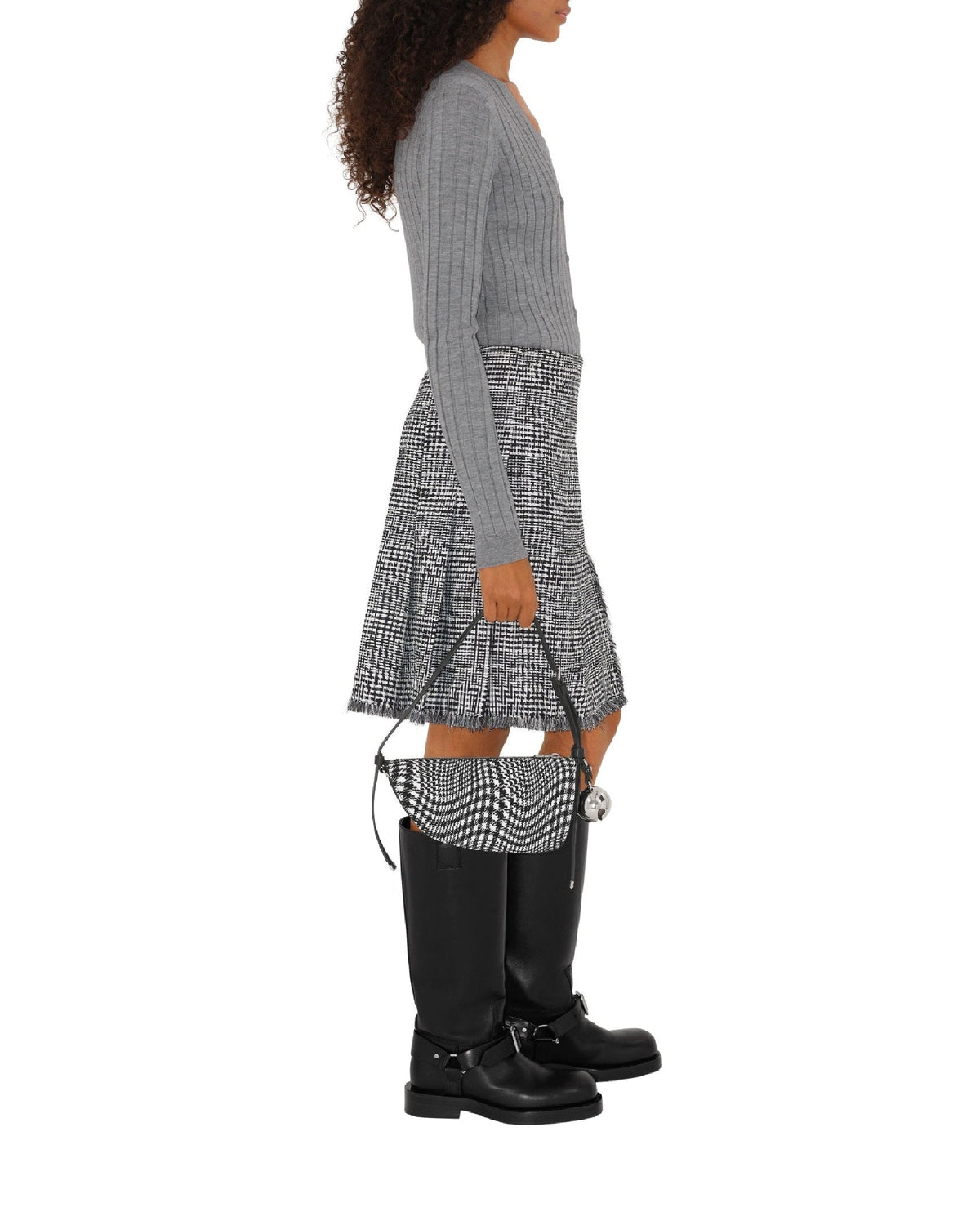 W KNIT CARDIGAN GRIS CLAIR MÉLANGE