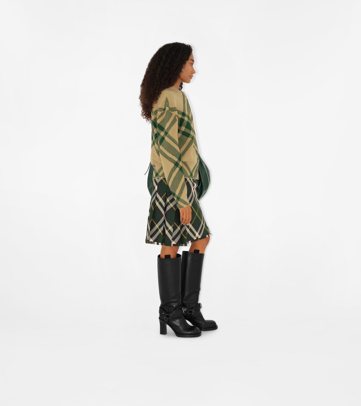 W KNIT CARDIGAN FLAX IP CHECK