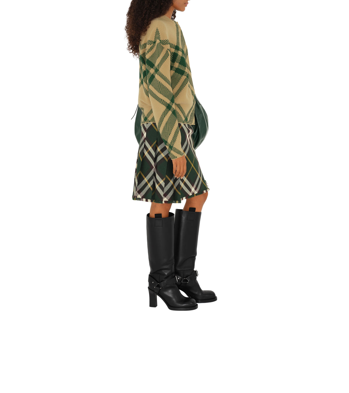 W KNIT CARDIGAN FLAX IP CHECK