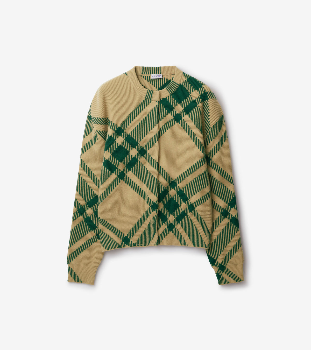 W KNIT CARDIGAN FLAX IP CHECK