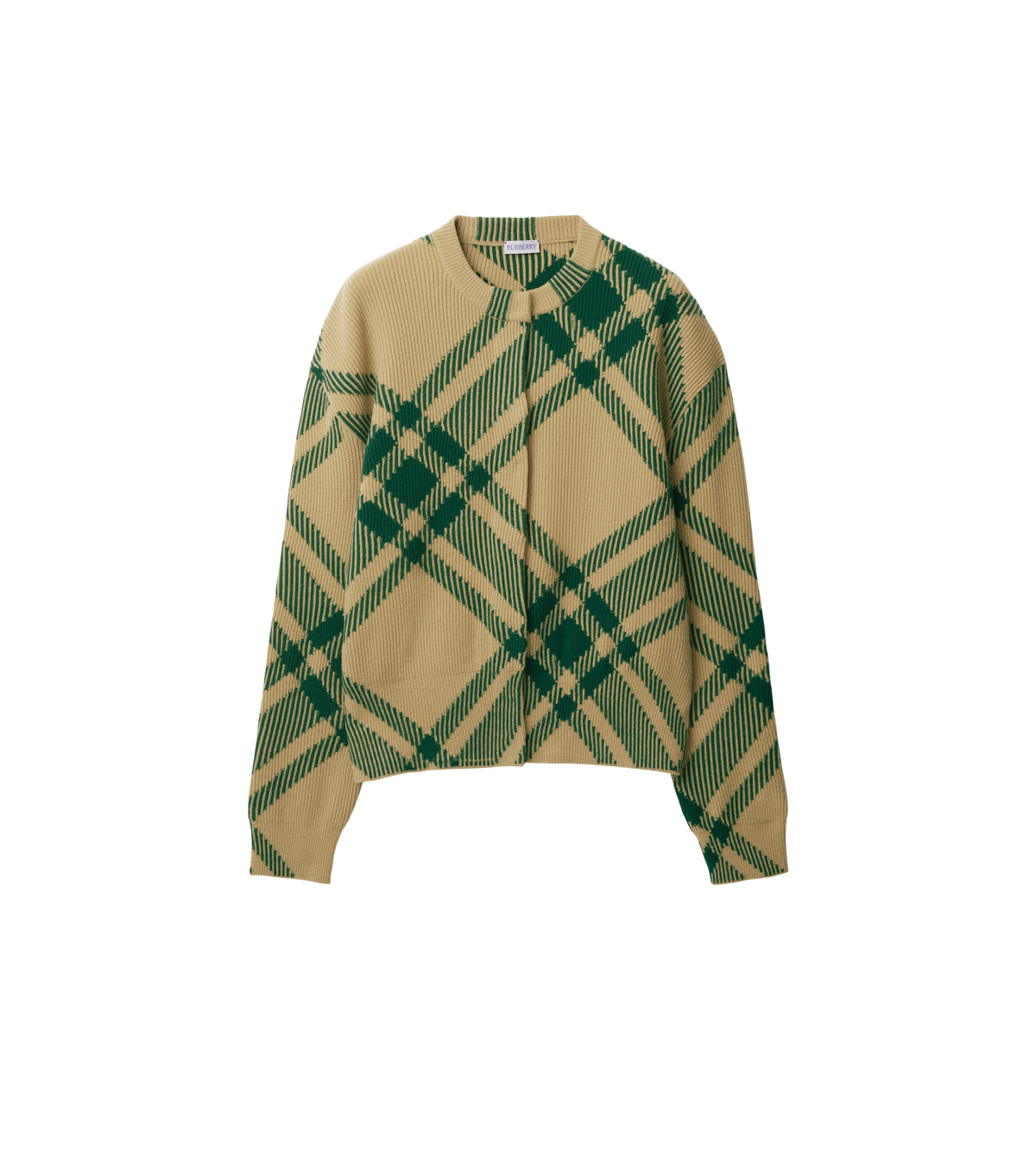 W KNIT CARDIGAN FLAX IP CHECK