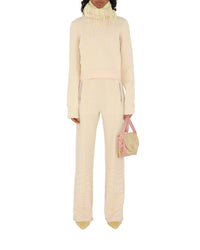 W KNIT TROUSERS MOTIF IP CAMÉE