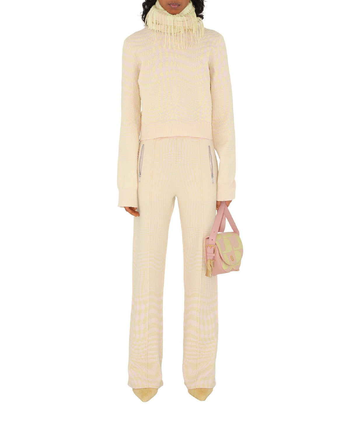 W KNIT TROUSERS MOTIF IP CAMÉE