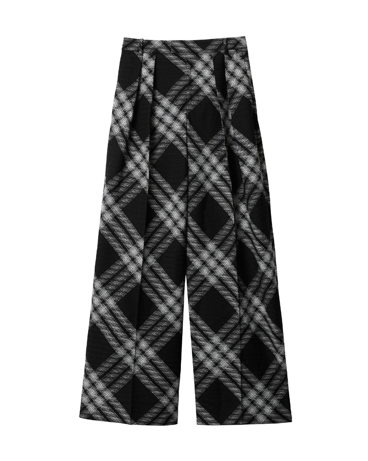 W BOYFRIEND TROUSERS MOTIF IP MONOCHROME