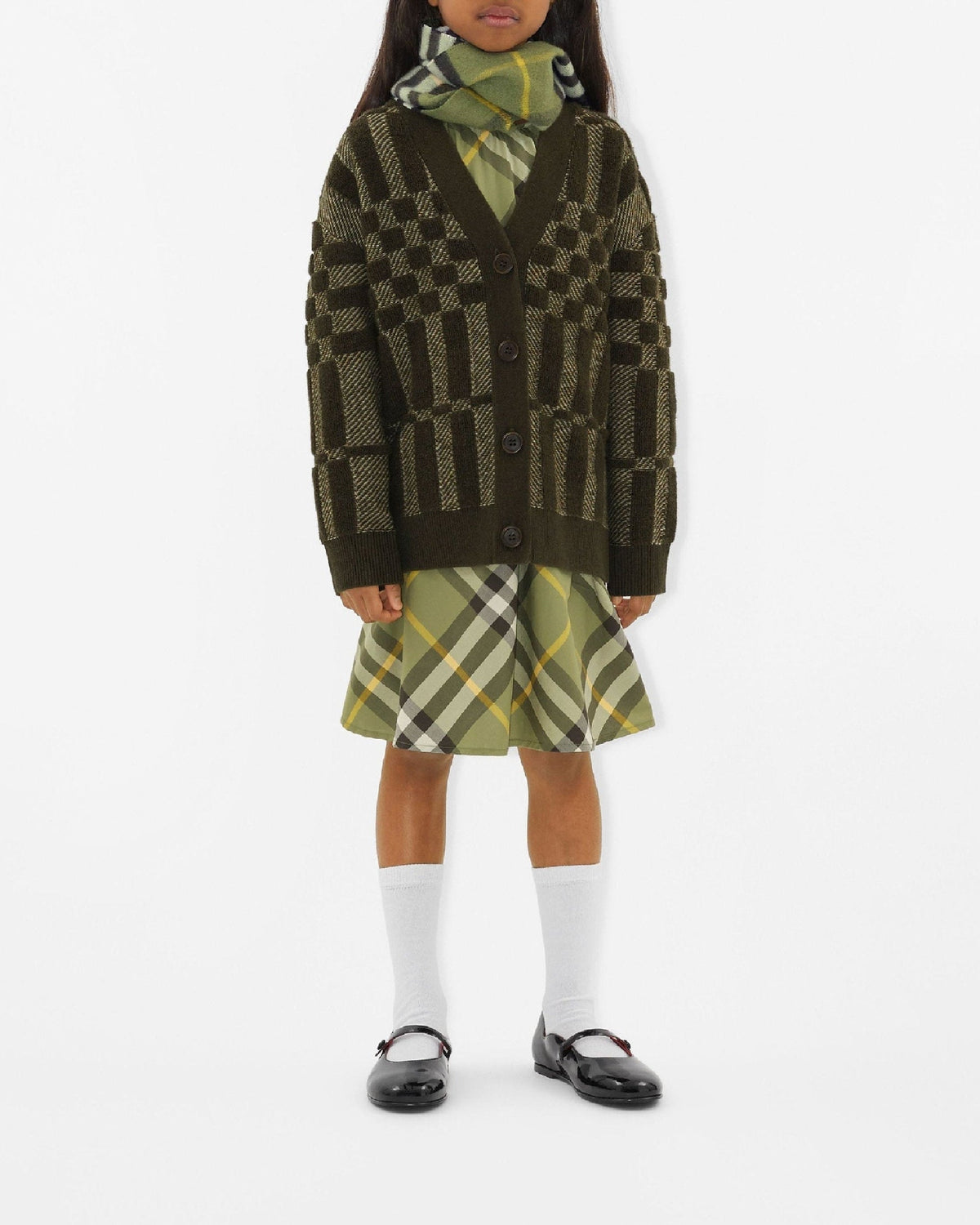 KID GIRL CARDIGANS DARK KAKI GREEN CK