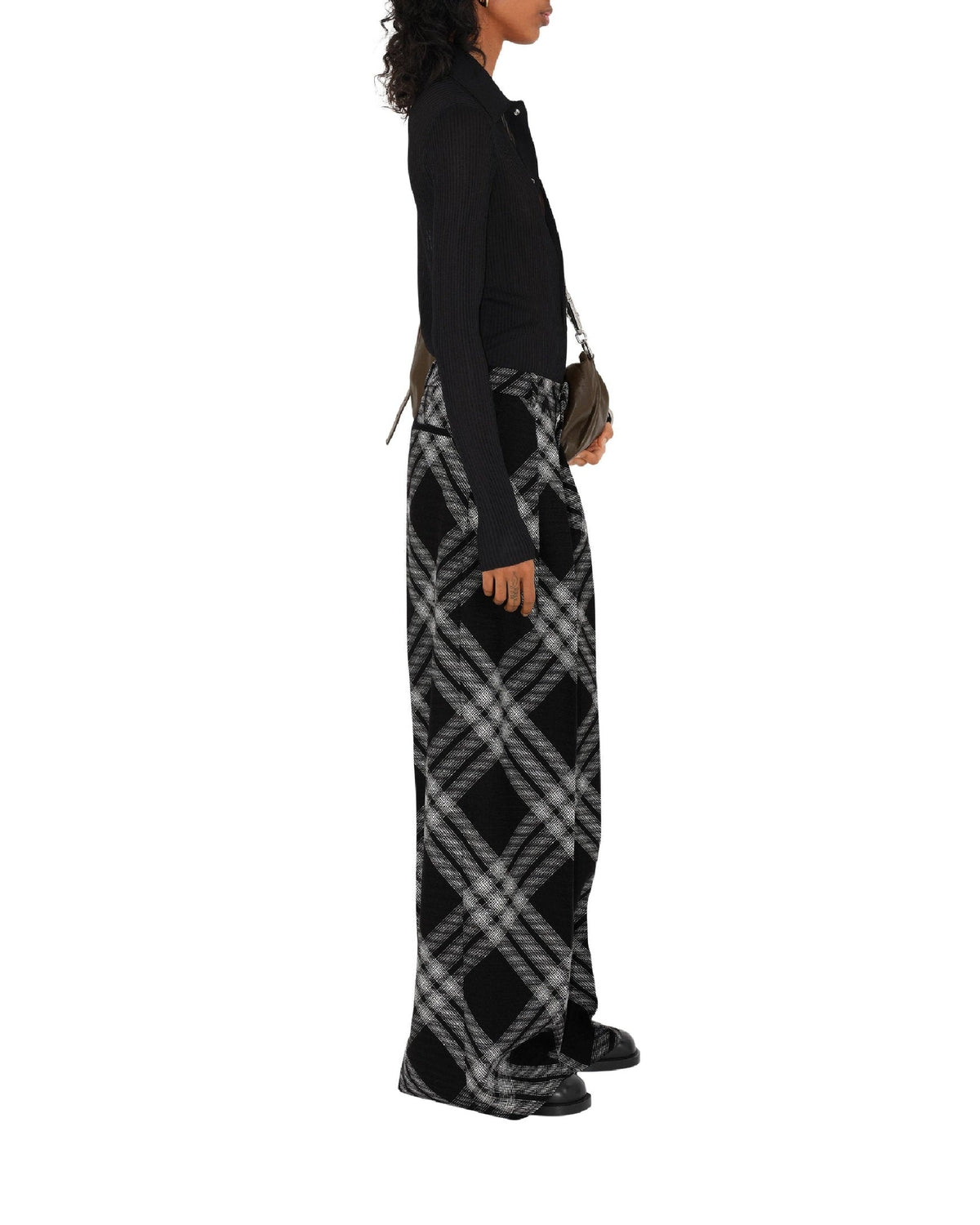 W KNIT POLO NOIR